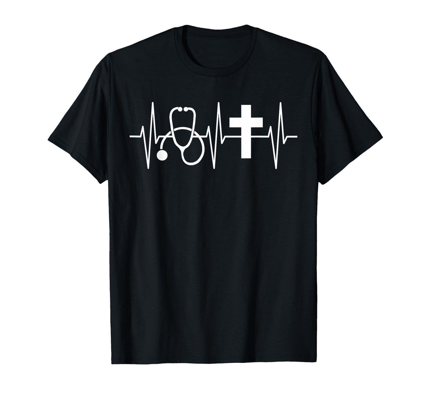 Christian Nurse Shirt Religious Nursing Jesus Heartbeat T-Shirt