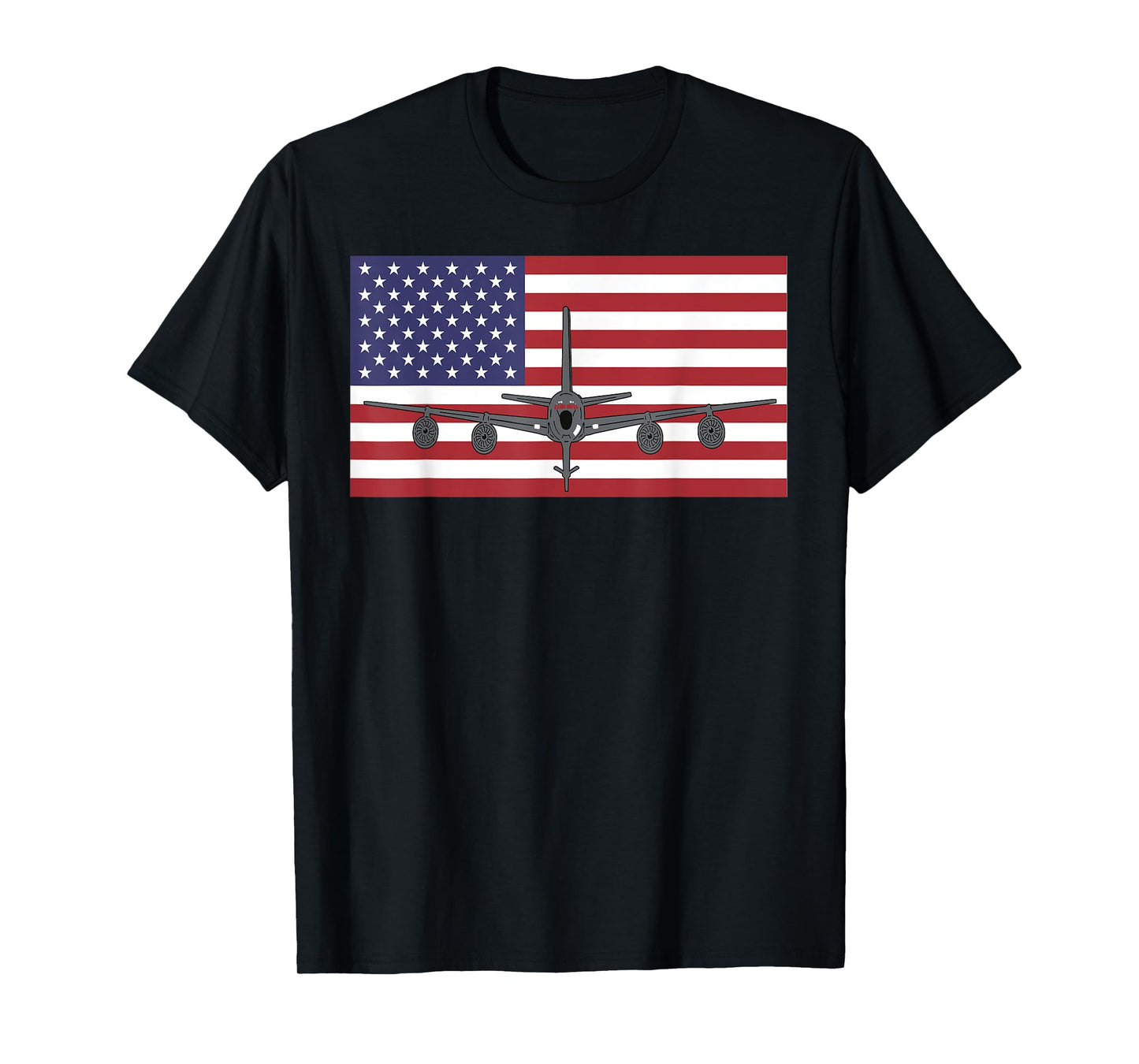 KC135 Stratotanker Air Force Pilot- American Flag Airplanes T-Shirt