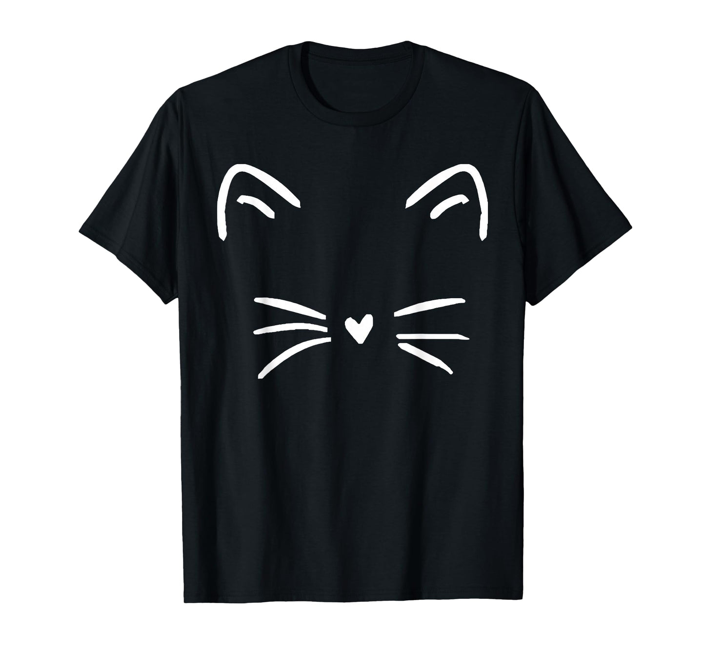 Funny Cute Cat Face Heart Nose Cat Lover T-Shirt