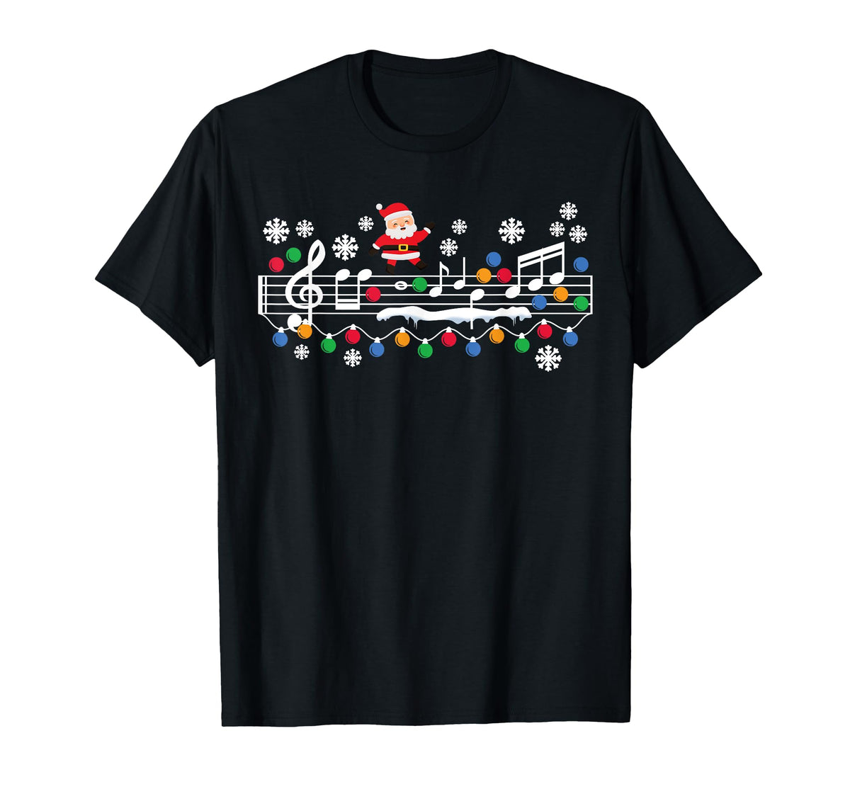 Music Teacher Christmas Santa Music Teaching Xmas Party T-Shirt