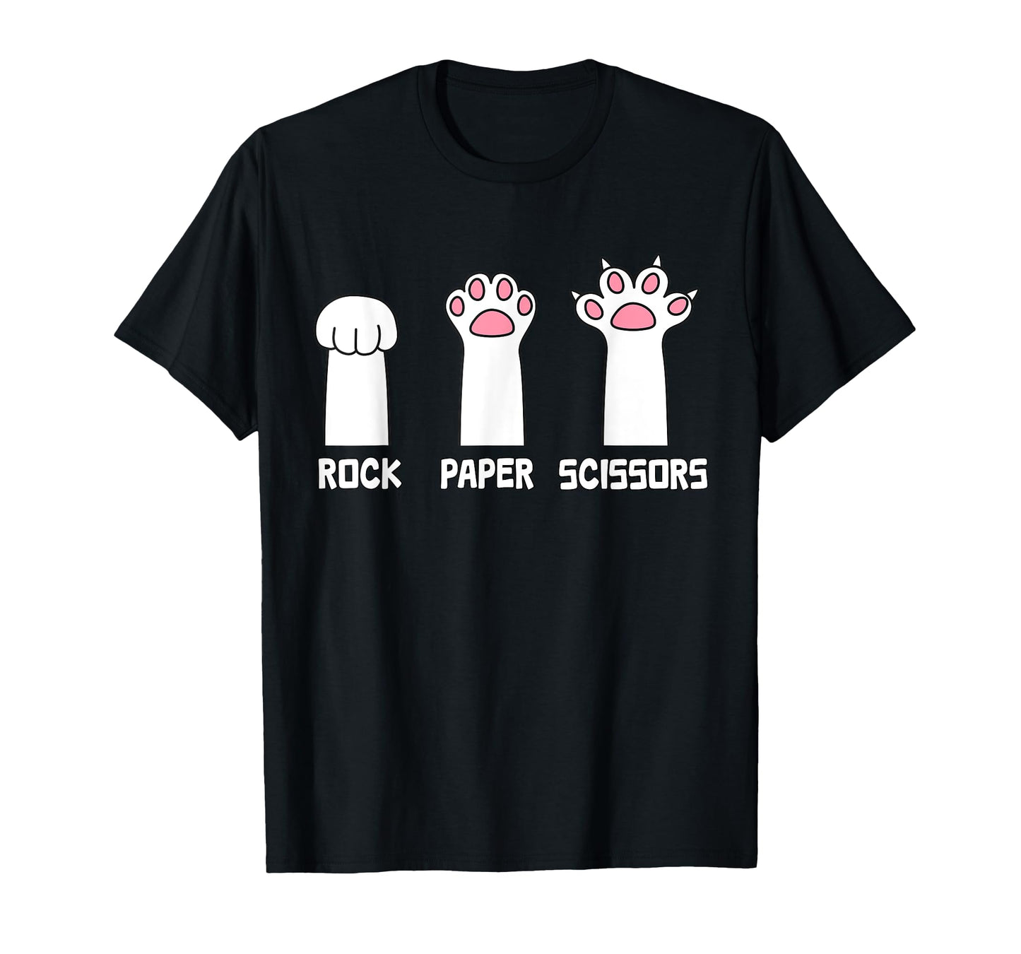 Rock Paper Scissors Cat - Paws Game Cute Paw Funny Cat T-Shirt