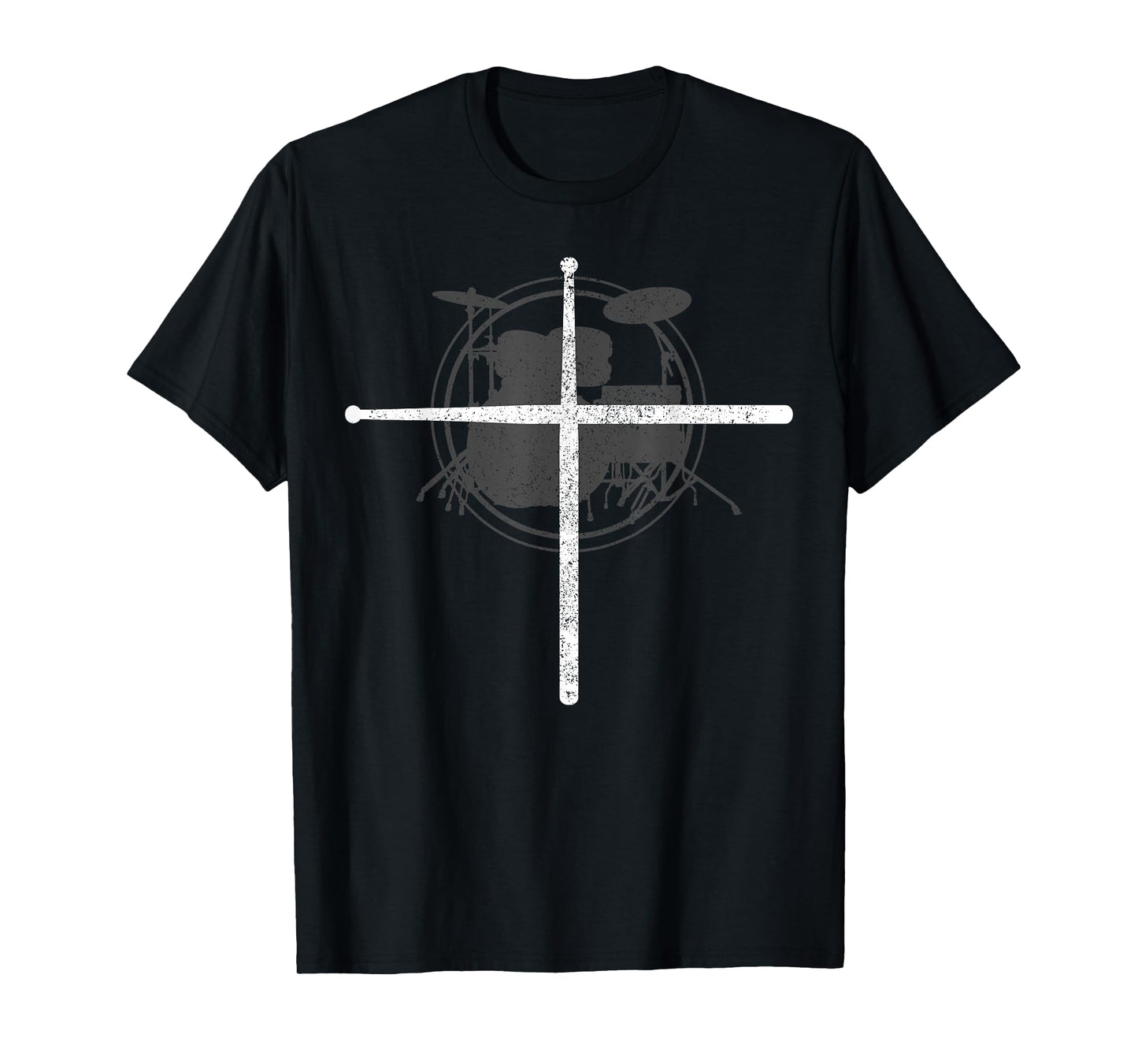 Drummer Drumsticks Cross Christian Band Drummer T-Shirt