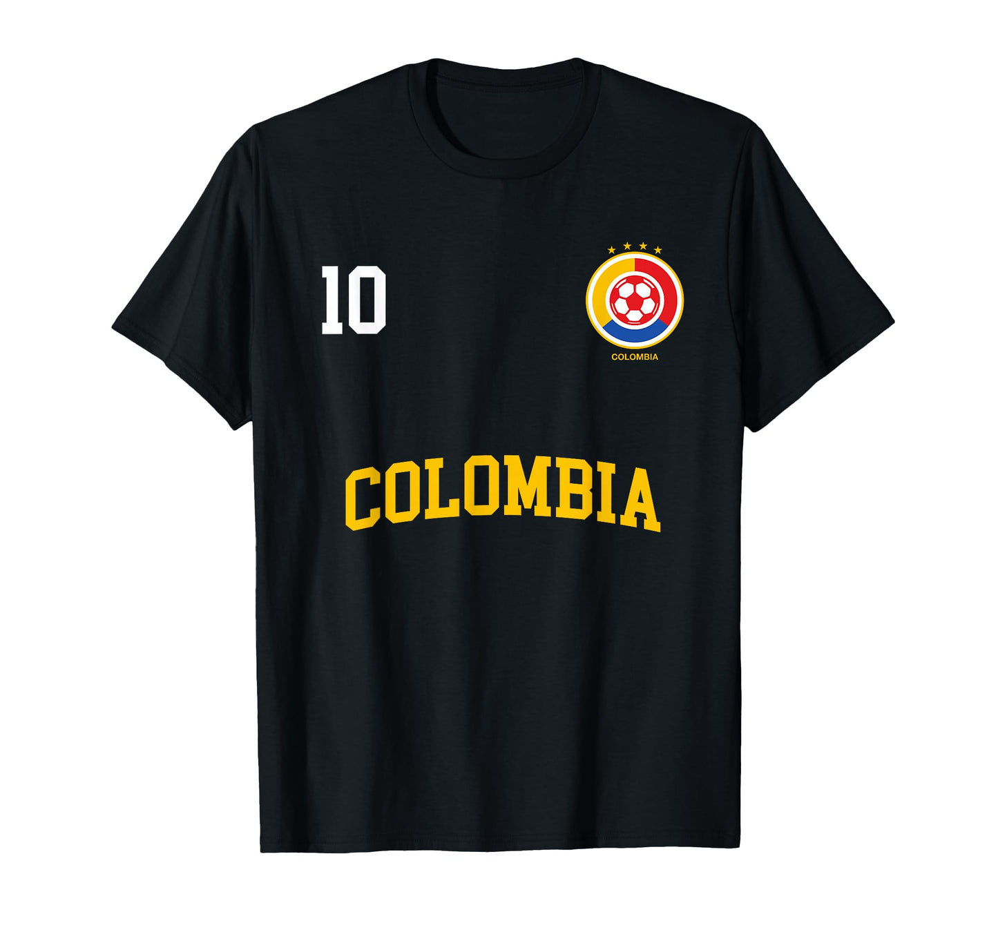 Colombia Soccer Shirt 10 + Back Colombian Flag Camisa Futbol T-Shirt
