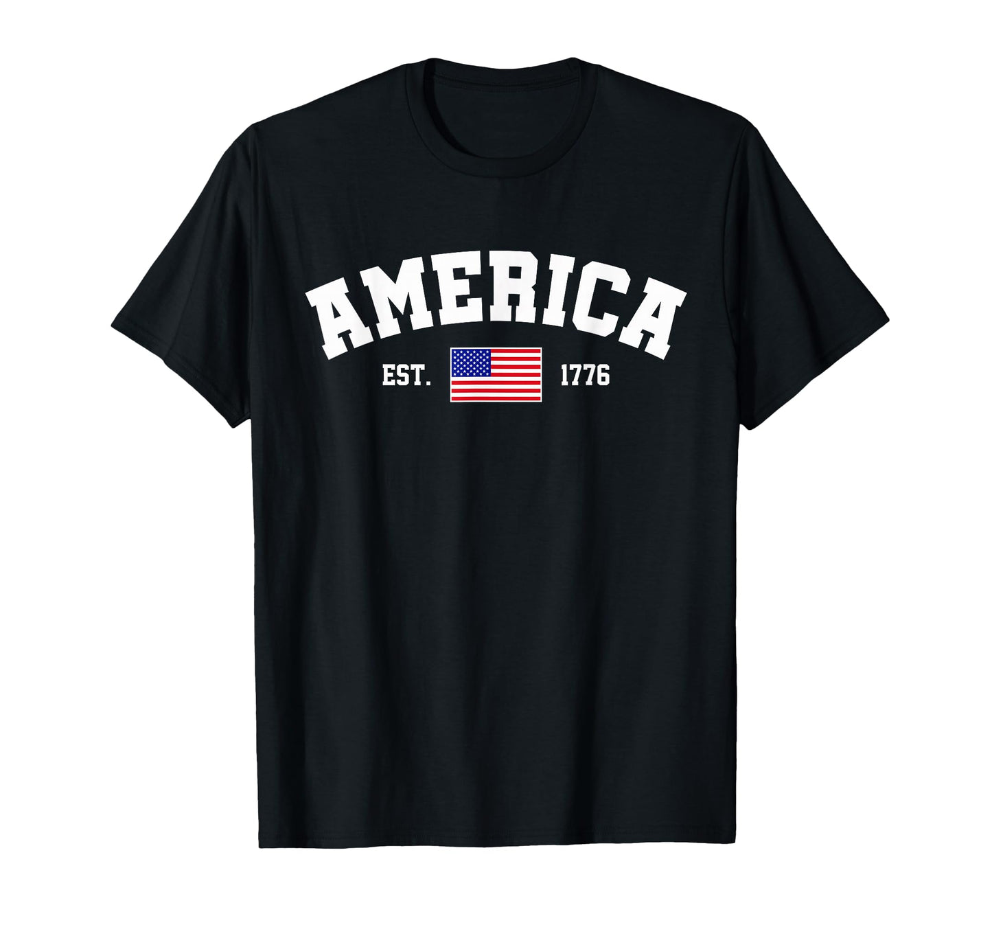 Est 1776 Patriotic US American Flag 4th of July America T-Shirt