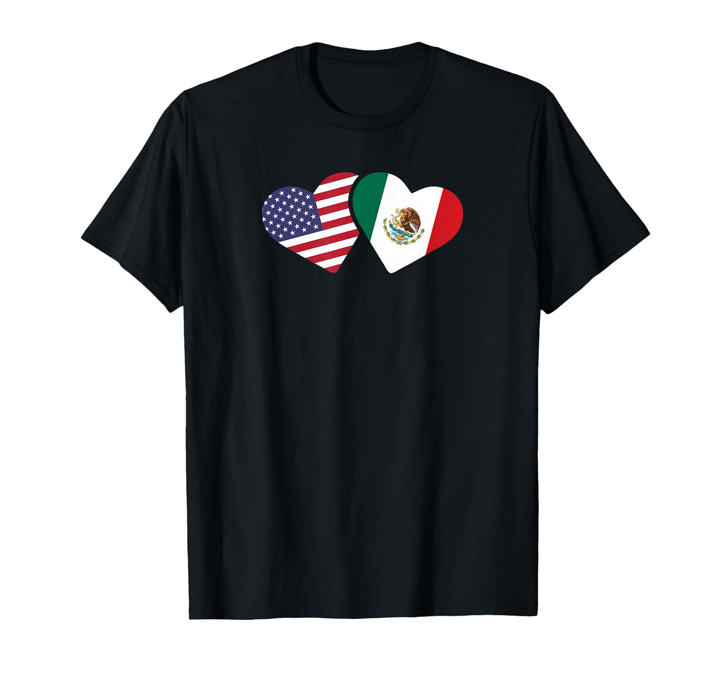 Mexico USA Flag T Shirt Heart Mexican American Love T-Shirt