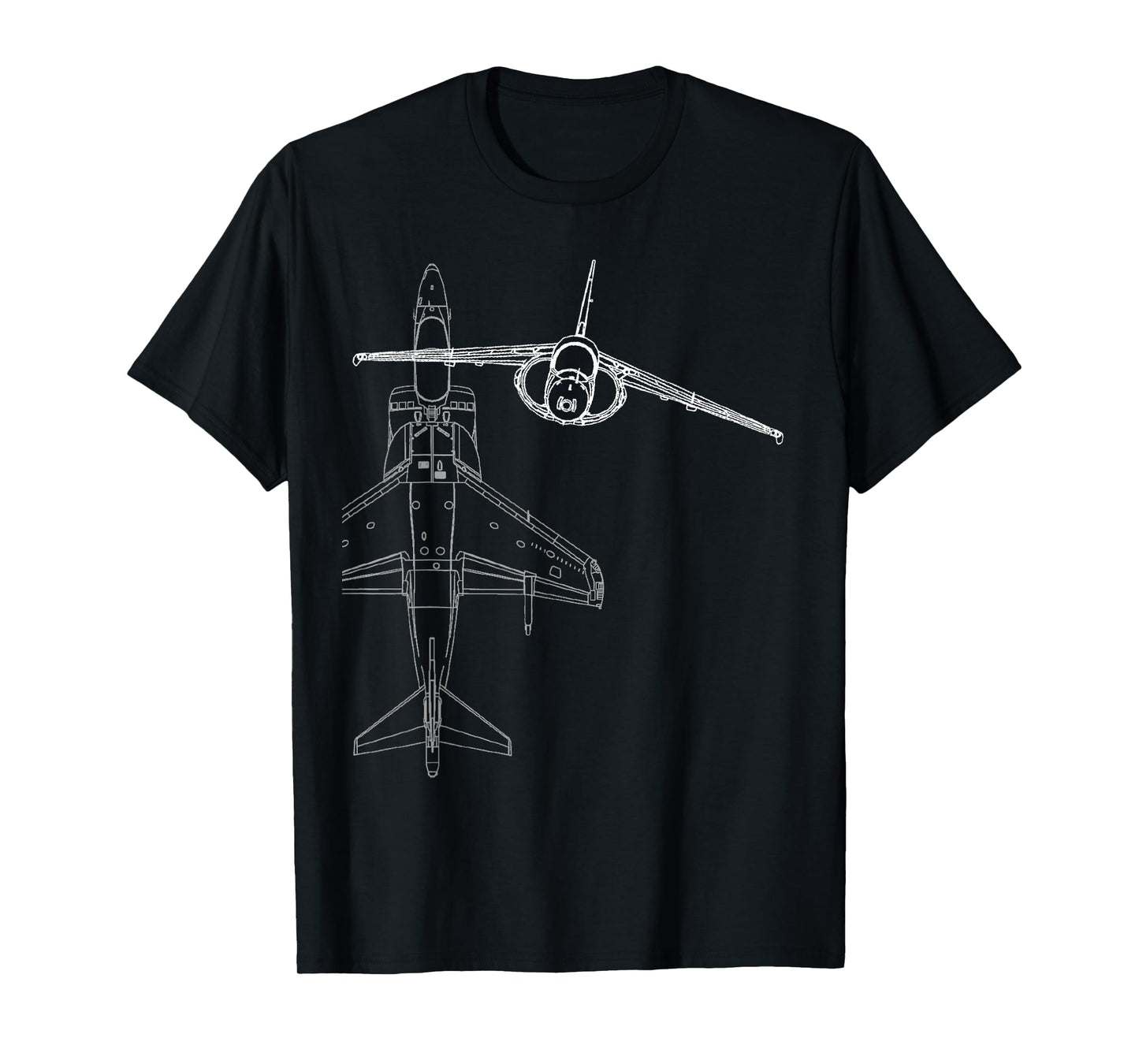 AV-8B Harrier II Jet Airplane Line Drawing T-shirt T-Shirt