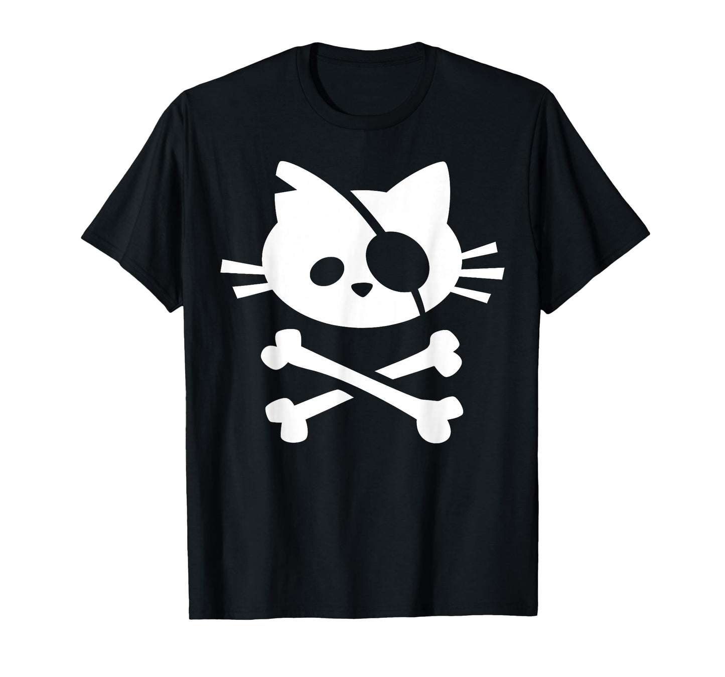 Cat Pirate Jolly Roger Flag Skull and Crossbones T Shirt T-Shirt