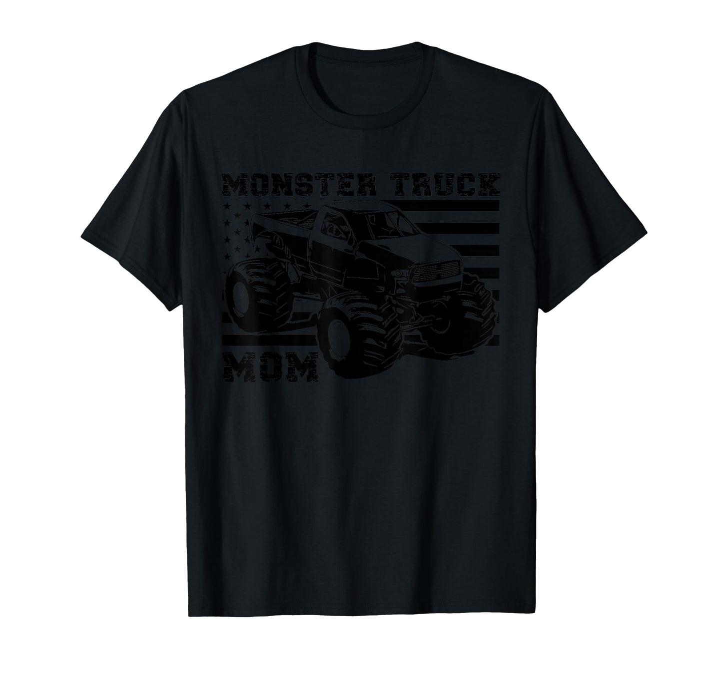 Patriotic Art Love USA Proud American Flag Monster Truck Mom T-Shirt