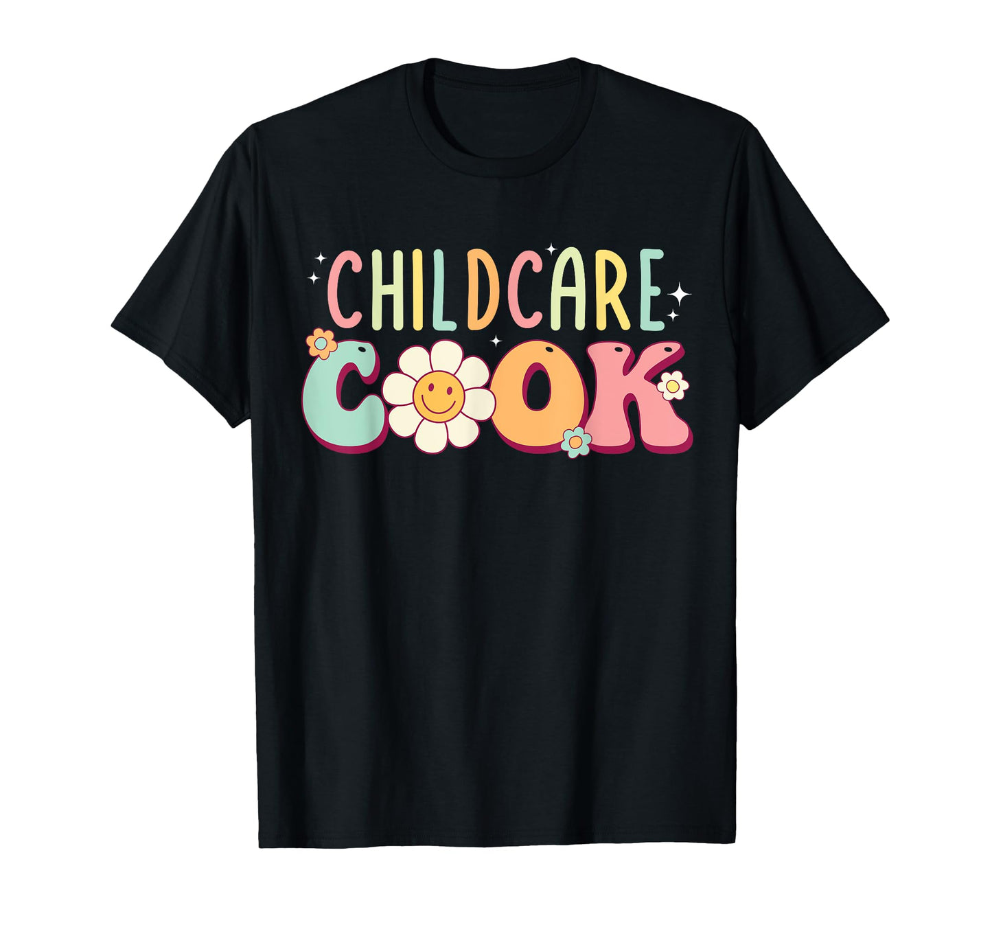 Childcare Provider Cook Uniform Daycare Teacher Groovy Women T-Shirt