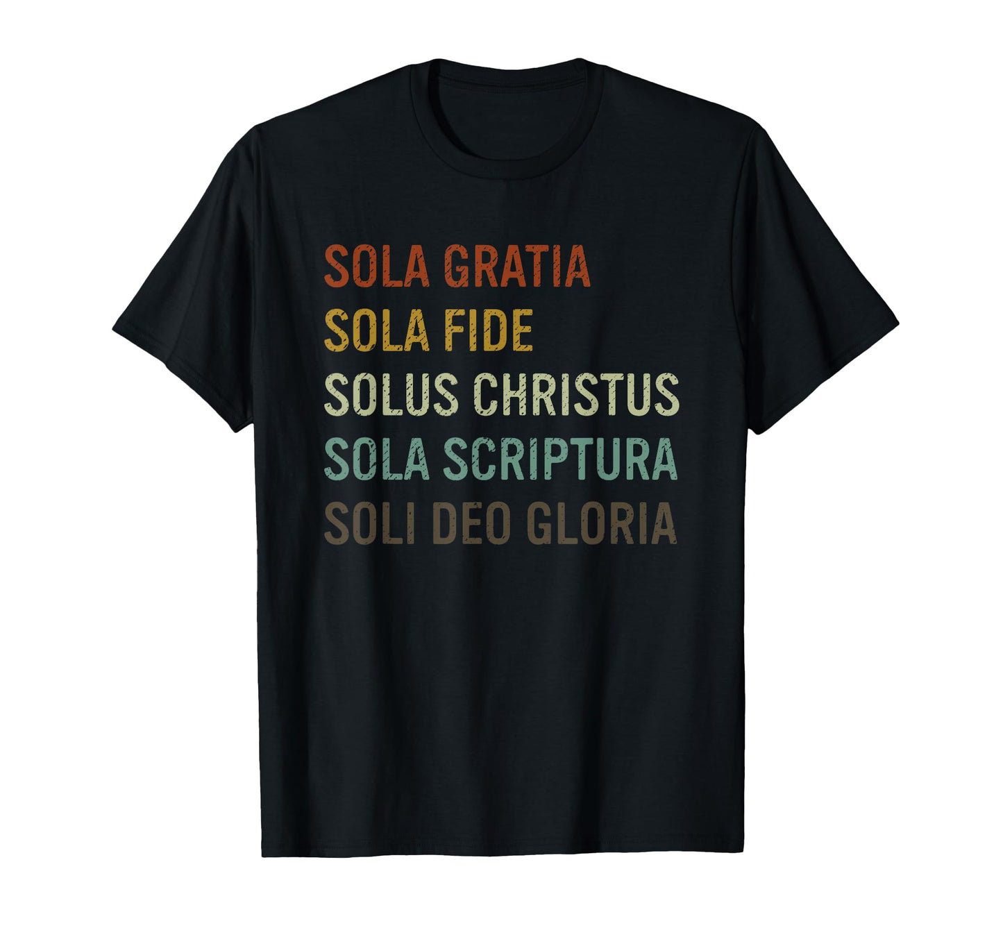 5 Solas Scriptura Christian Bible Theology Retro T-Shirt