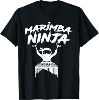 Marimba Ninja Funny Marching Band Percussion Gift Men Boys T-Shirt