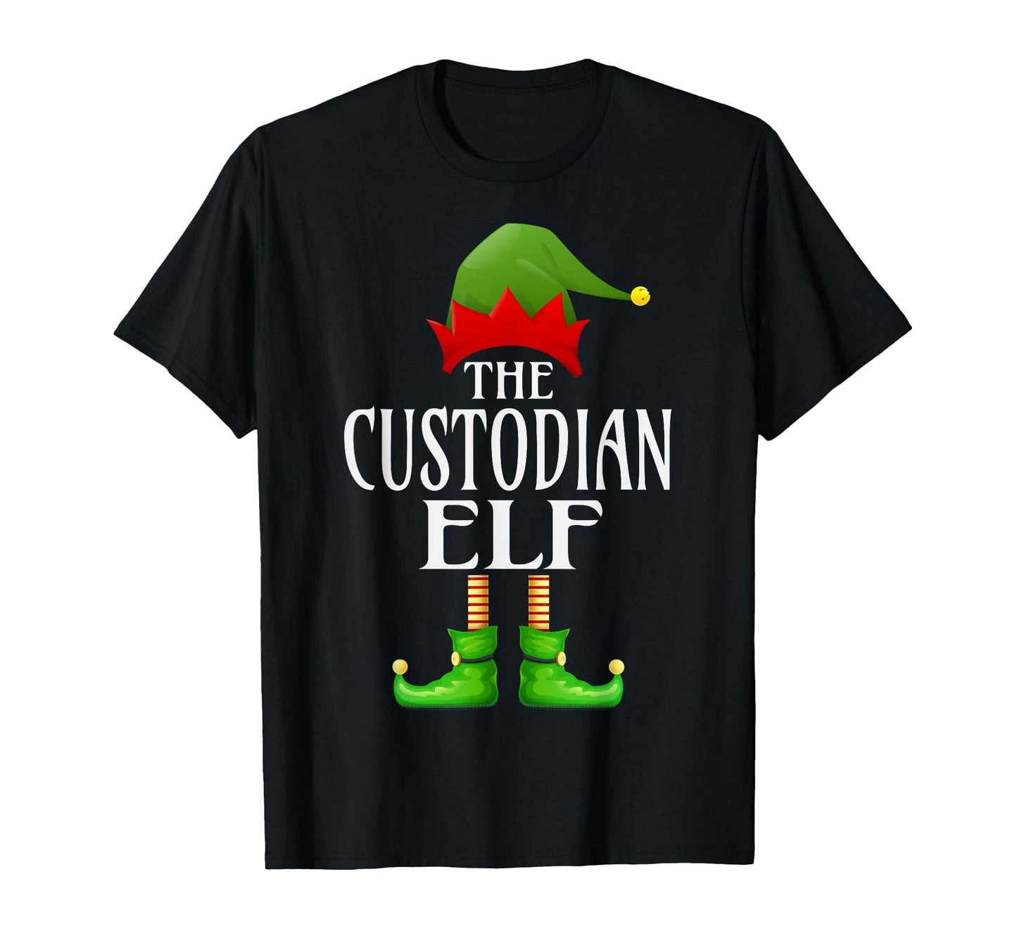 Custodian Elf Xmas Funny Family Matching Group Christmas T-Shirt
