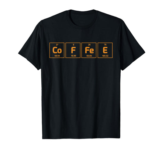 Coffee Science Element T-Shirt - Periodic Table of Coffee T-Shirt