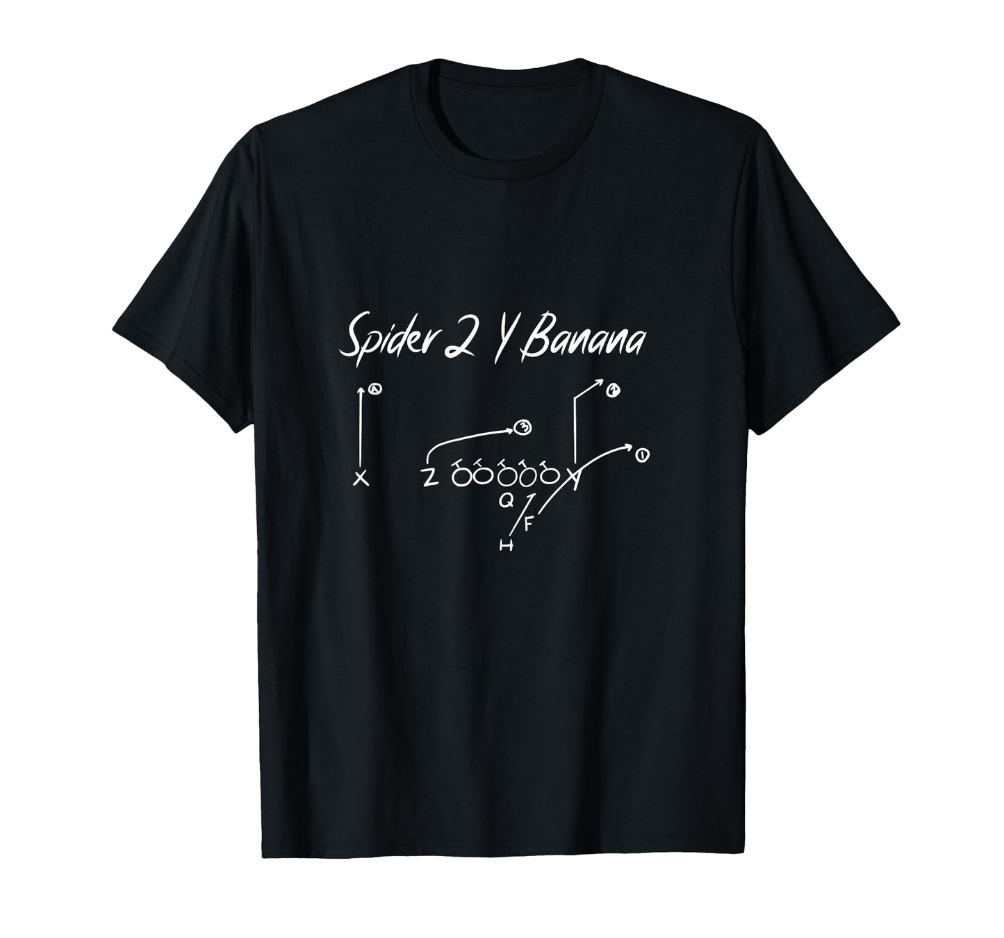 Spider 2 Y Banana Diagram Football Strategy T-Shirt