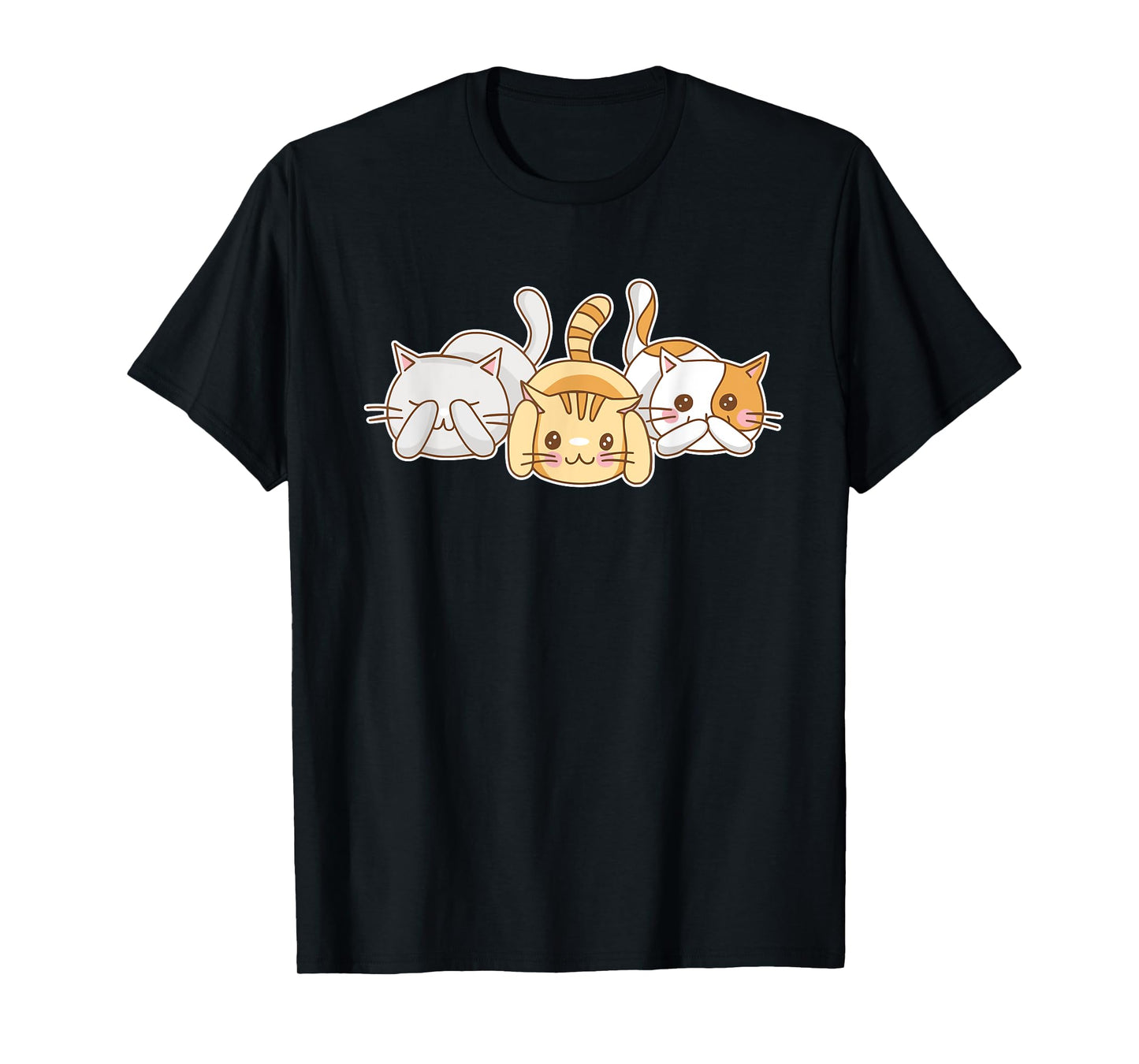 Funny Cat Lovers - See No Evil, Hear No Evil, Speak No Evil T-Shirt for Men Women Girls Kids
