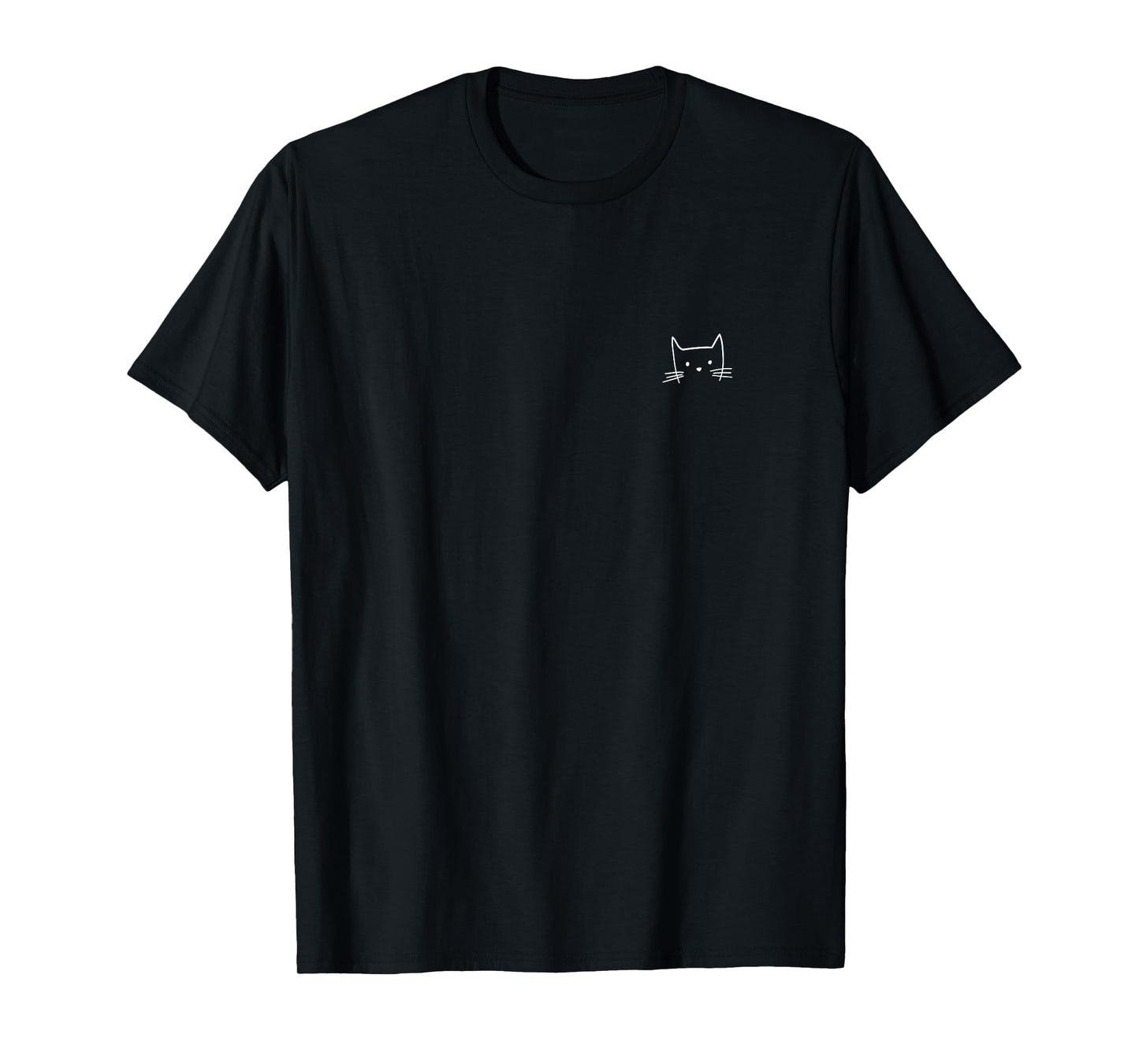 Small Cat Face Cat Lover Funny Cat Minimalist Subtle Cat T-Shirt
