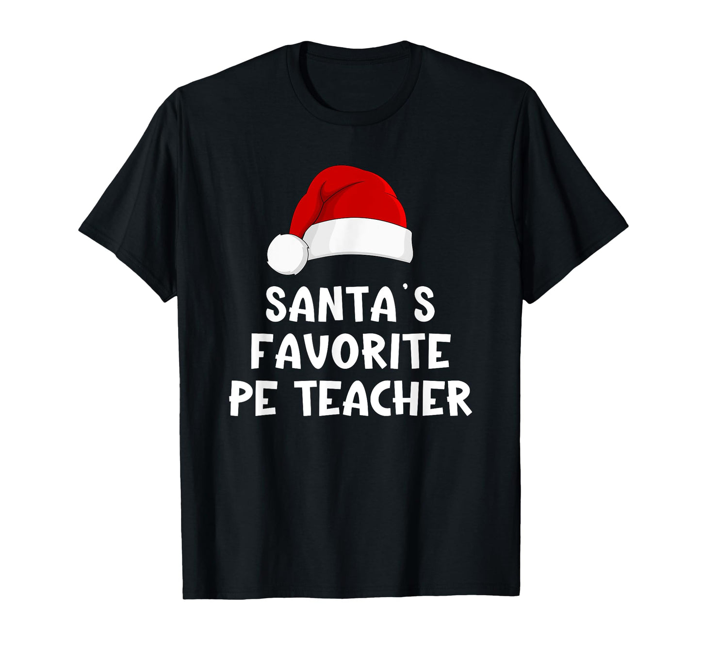 Christmas Santa's Favorite PE Teacher Physical Education T-Shirt