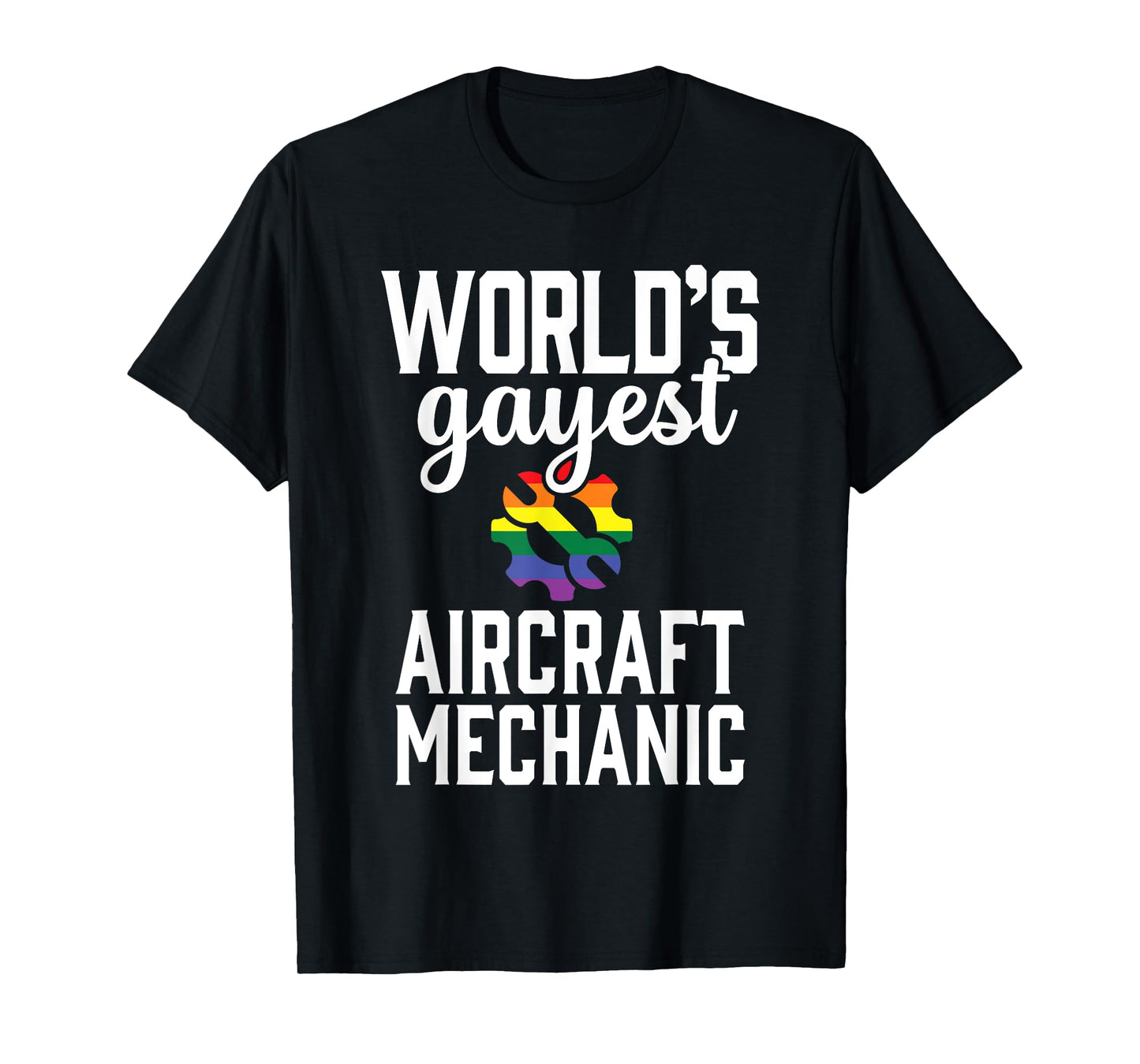 Airplane Gay Aircraft Mechanic LGBT Pride Rainbow T-Shirt