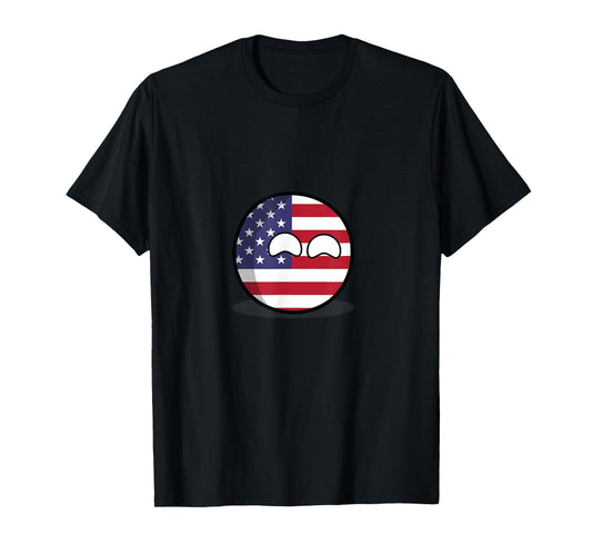 US American Flag Countryball T-Shirt for Women Men