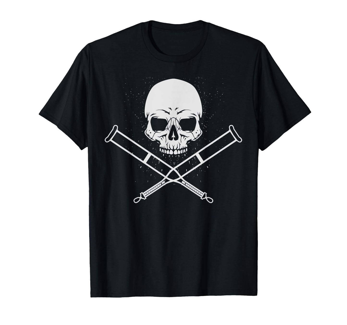 Cool Skull And Crutches | Funny Fractured Bone Support Gift T-Shirt