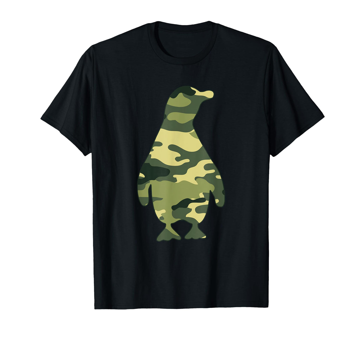 Military Penguin Camo Men Print US Bird Animal Veteran Gift T-Shirt