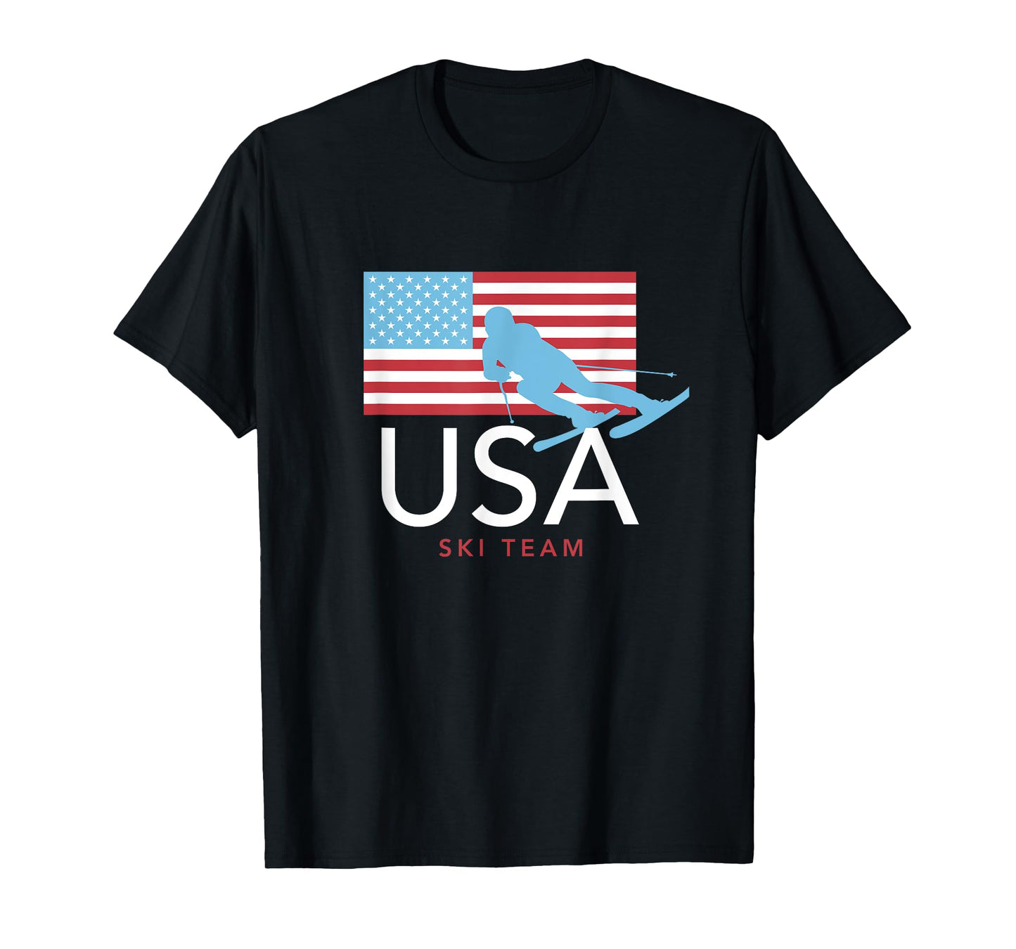 USA Ski Team American Flag T-shirt: Winter Sports Games