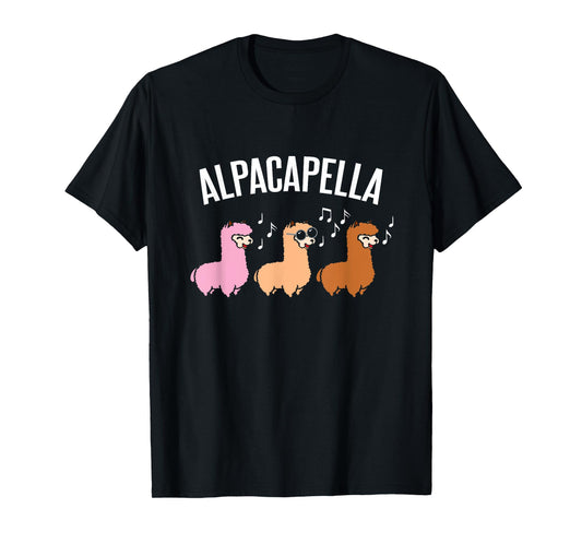 Alpacapella Cute woolly Acapella Alpaca Musician T-Shirt