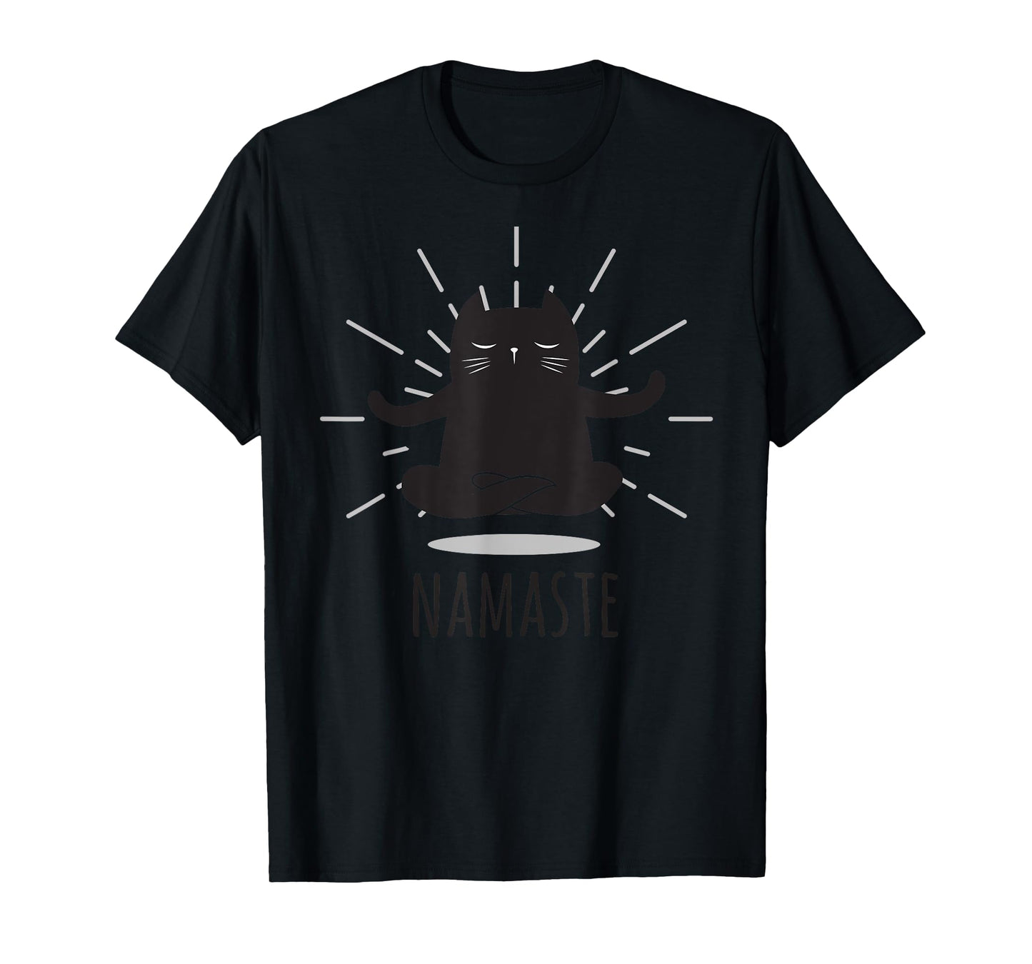 Funny Cat Namaste Yoga Poses Buddha Flower Symbol T-Shirt for Men Women