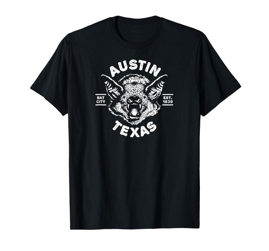 AUSTIN BAT - Bat City Texas TX / Est Established 1839 Design T-Shirt