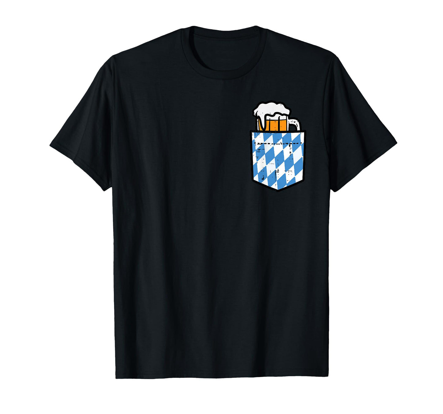 Oktoberfest Bavaria Flag Pocket Fun German Costume Men Women T-Shirt