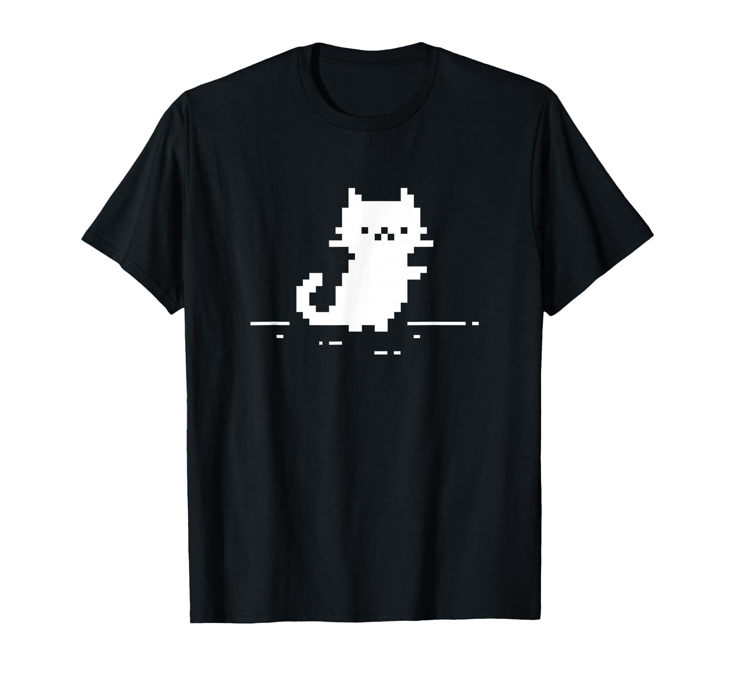 Cute Cat Minimal Pixel Art Nostalgic Retro 8-bit Gamer T-Shirt
