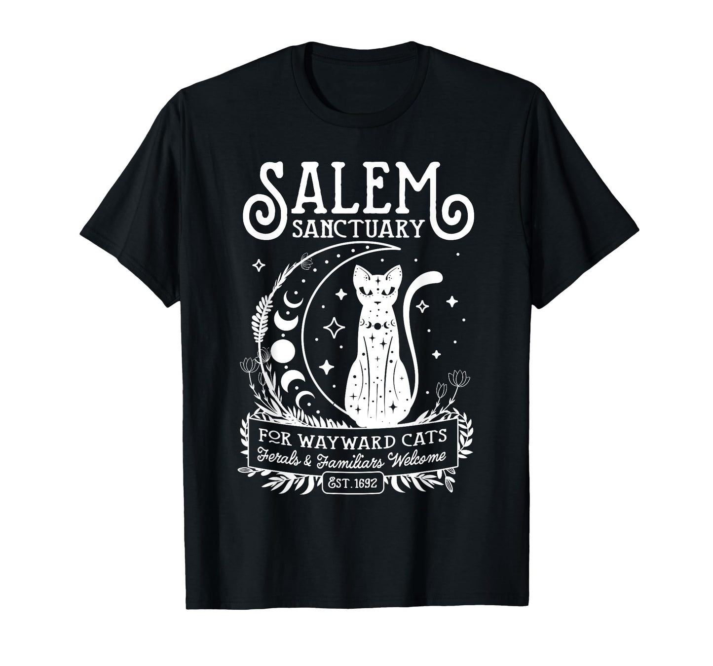 Funny Witch Salem Home For Wayward Black Cats 1692 Halloween T-Shirt