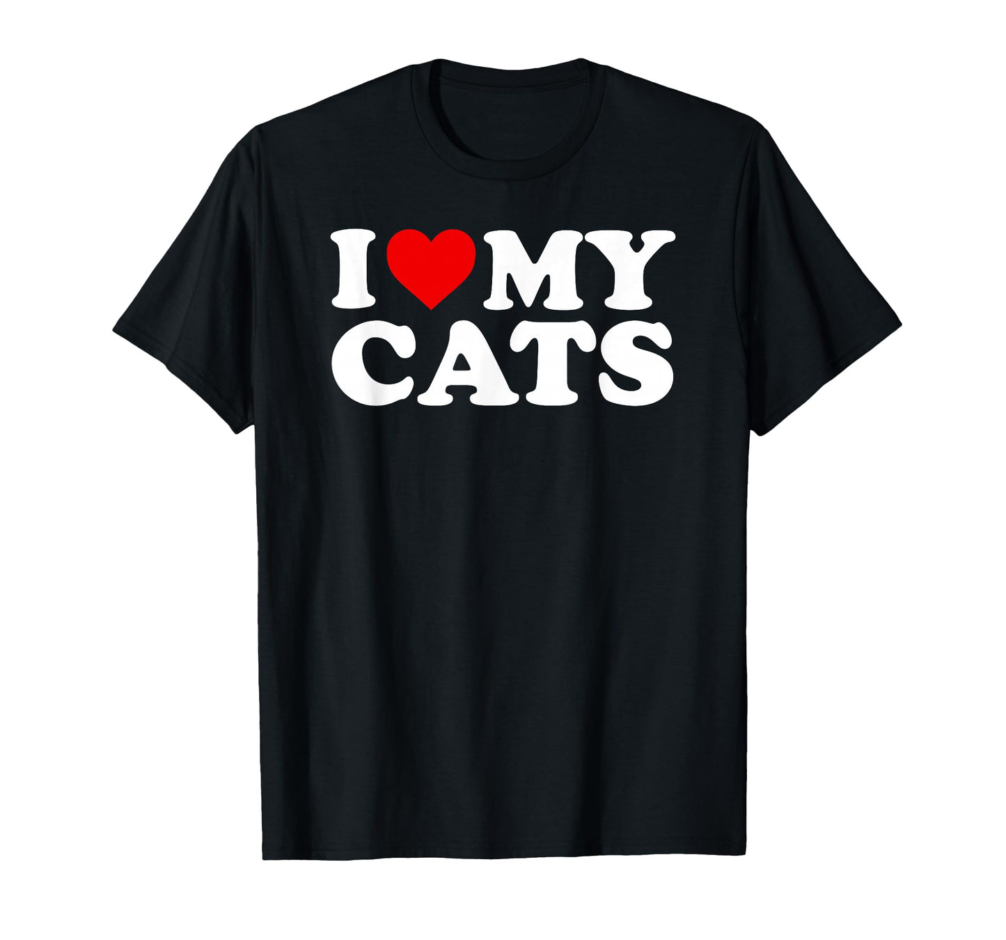I Love My Cats Design with Heart T-Shirt