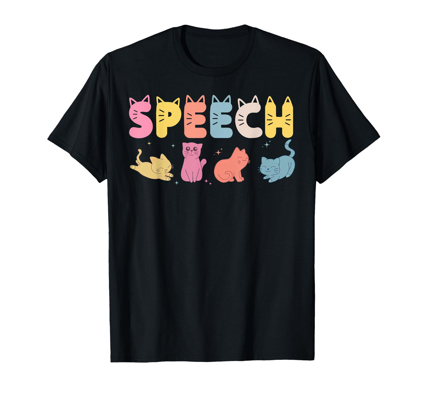 Speech Therapy Cute Cat SLP Speech Language Pathologist T-Shirt for Men Women
