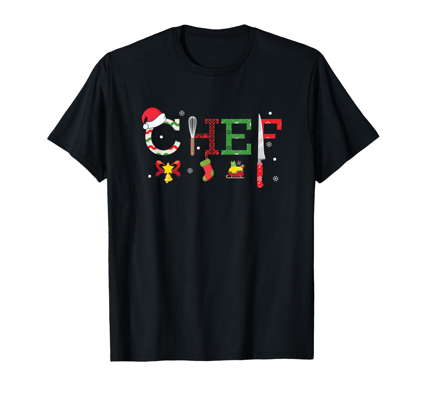 Chef - Funny Xmas Cooking Lover Food Maker Gift Unisex-Adults T-Shirt Black Small Short Sleeve Winter Holiday T-Shirts