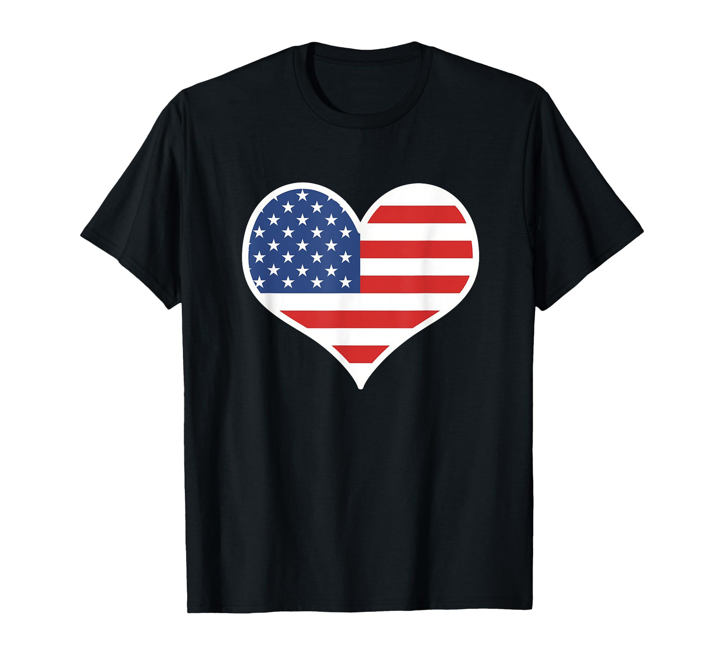 American Flag Heart Shirt - July 4th TShirt I Love USA T-Shirt for Women Kids Men
