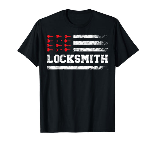 Locksmith US Flag Locksmithing Lock Picker T-Shirt