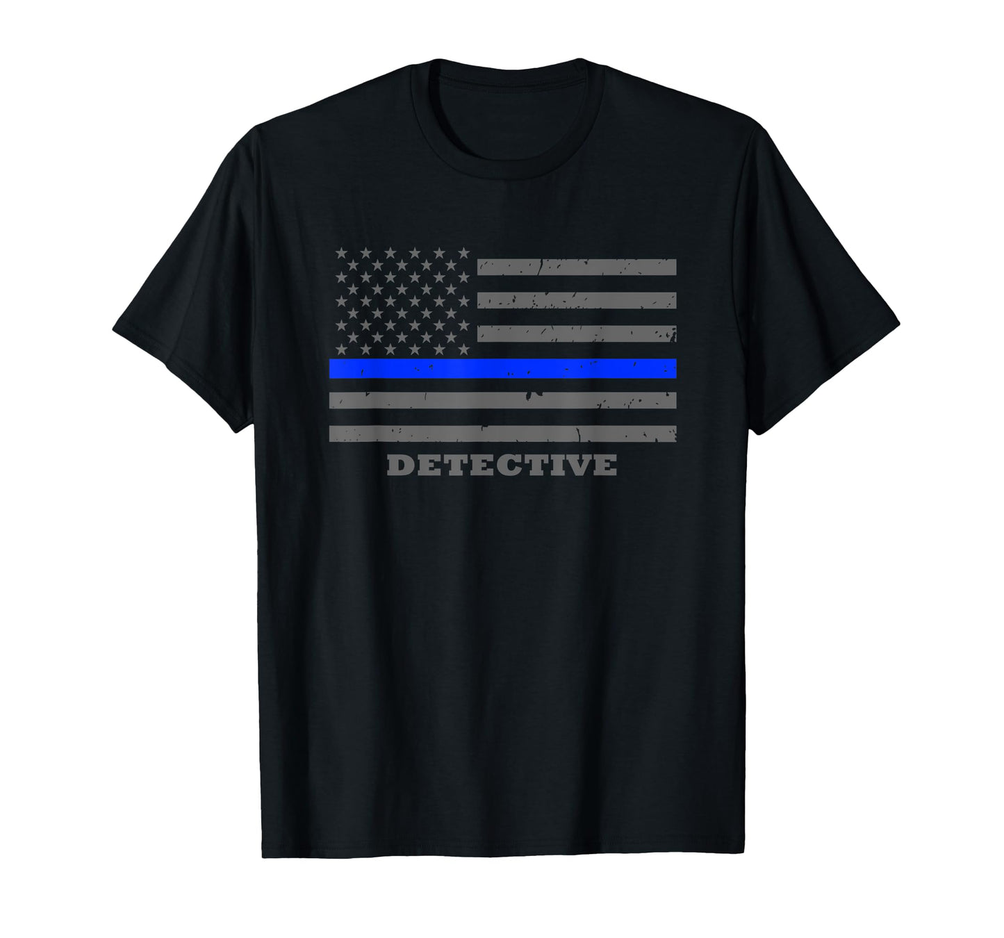 Police Detective Gift - Thin Blue Line American Flag T-Shirt