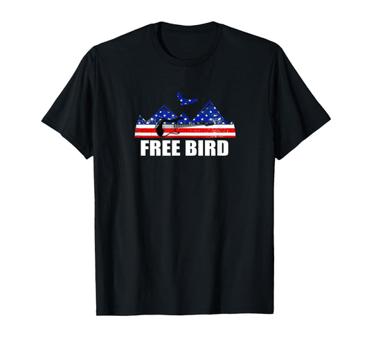 FREE BIRD USA FLAG w/ GUITAR T-Shirt
