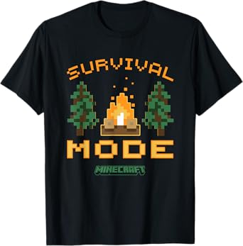 Minecraft Survival Mode Campfire In The Woods T-Shirt