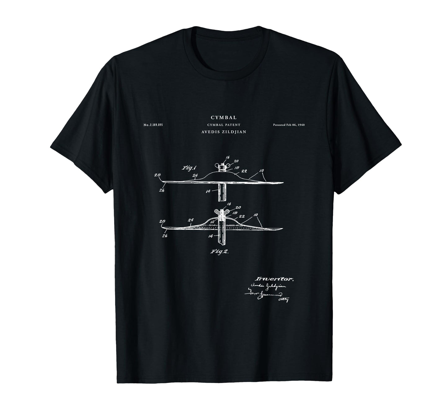 Cymbal Patent - Musician T-Shirt