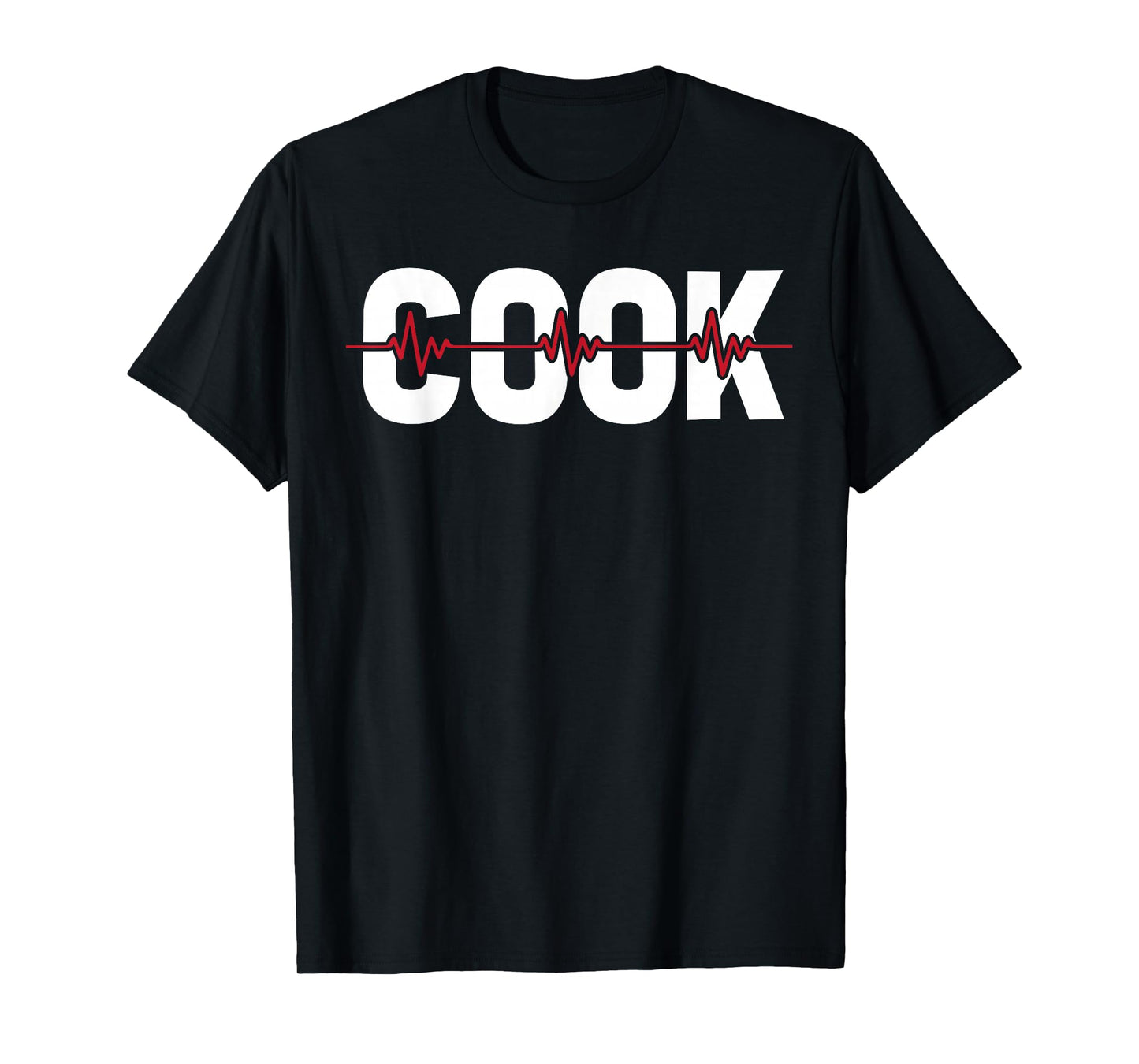 Cooking Cook Chef Culinary Gastronomy - Line Ekg Heartbeat T-Shirt