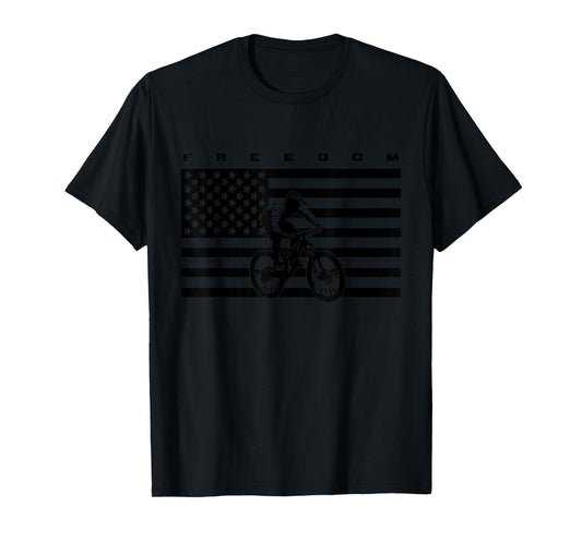 American Flag MTB Mountain Bike Apparel - Mountain Bike T-Shirt