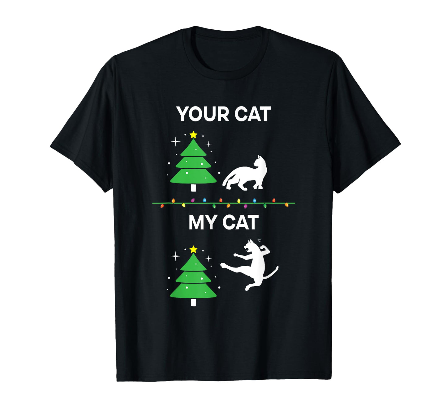 Funny Cat Christmas Cat Funny Men Women Kids T-Shirt
