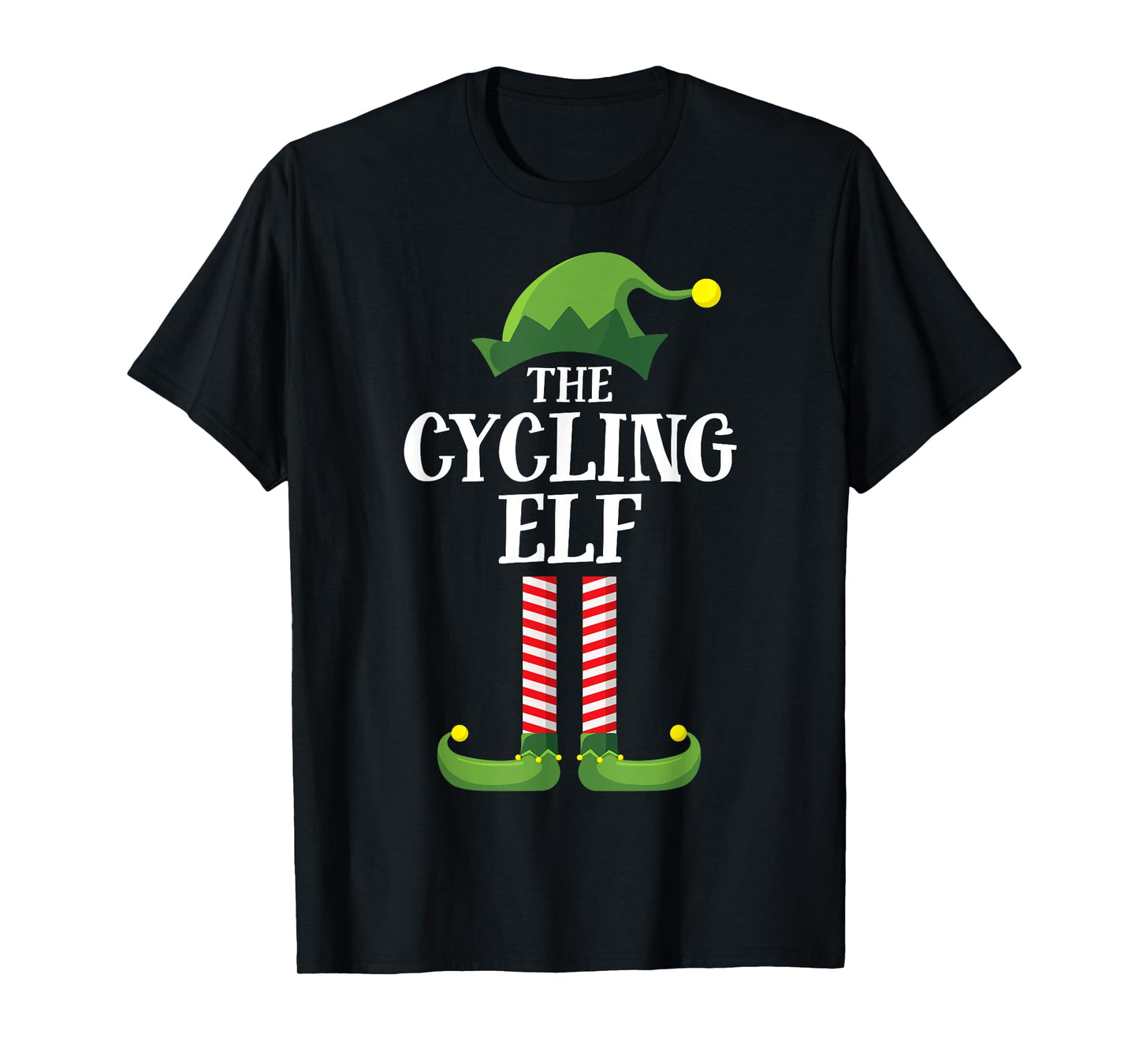 Cycling Elf Matching Family Group Christmas Party Pyjamas T-Shirt