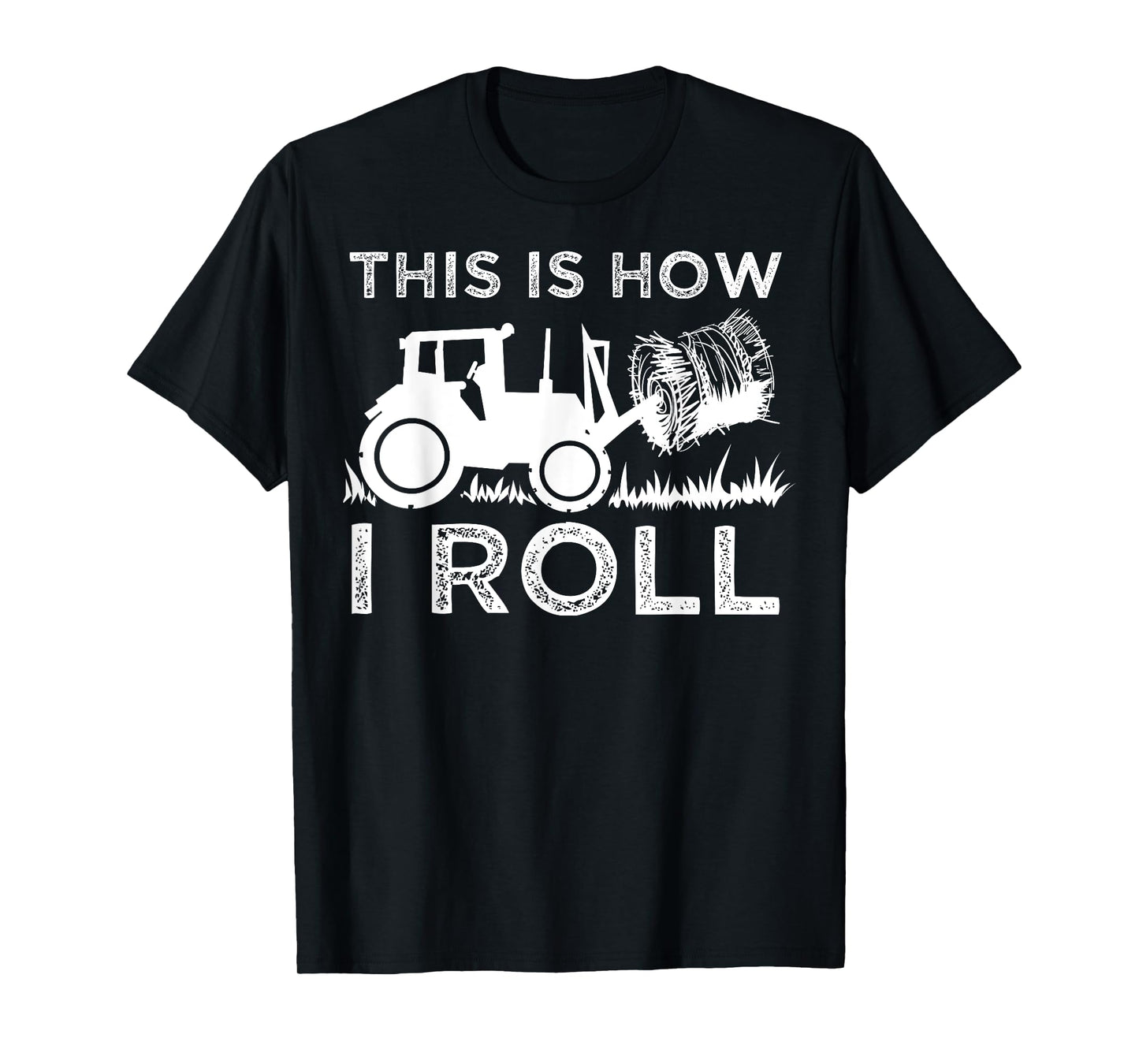 Cute Farm Vehicle Farming Humor Quote Lover Art Funny Hay Bale How I Roll Gift Cool Farmer Tractor Driver Unisex-Youth T-Shirt
