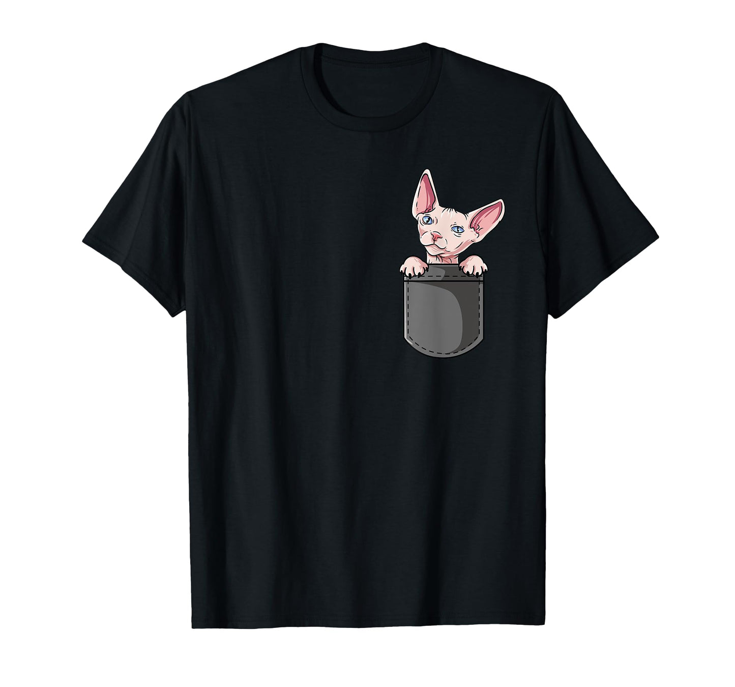 Cute Hairless Cat Design - Pocket Sphynx T-Shirt