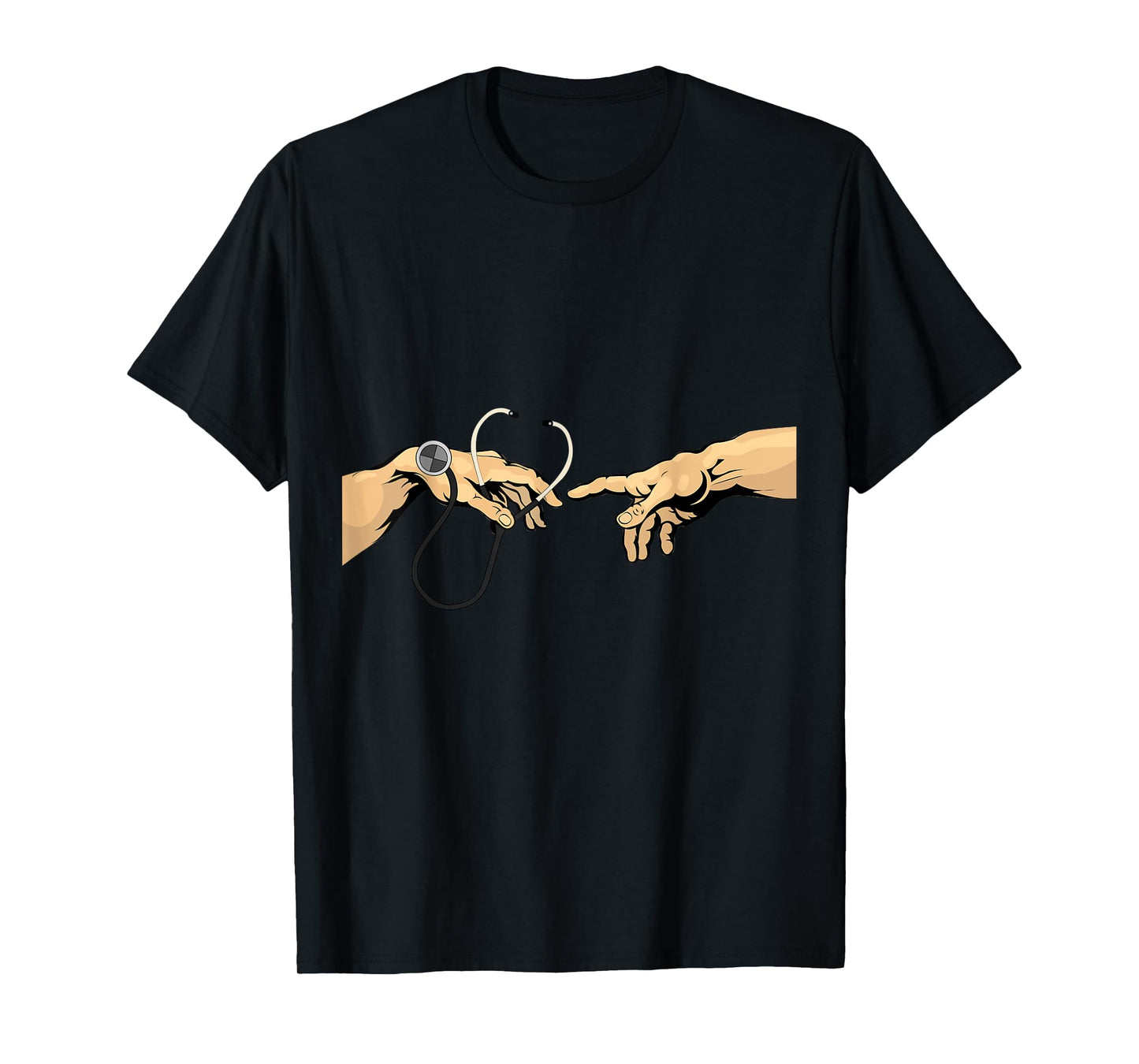 Creation of Adam Michelangelo Doctor Hospital stethoscope T-Shirt