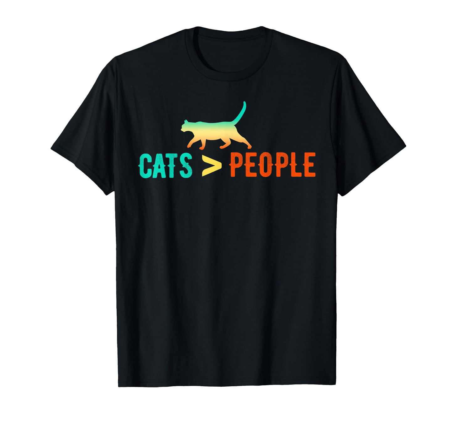 Cats are Greater or Better than People Introvert Design T-Shirt