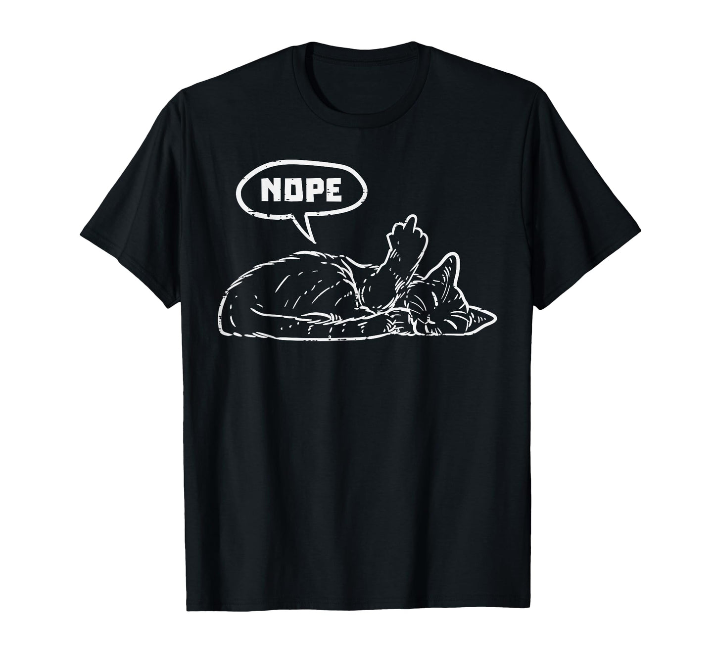 Cat Nope Finger Funny Lazy Kitten Feline Animal Lover T-Shirt